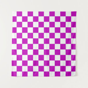Tenture Motif de vérification À damiers blanc violet