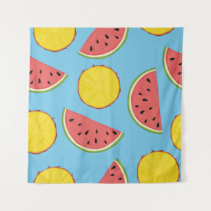 Tenture Motif d'été avec ananas et pastèque, ba