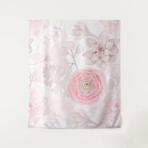 Tenture Motif d'été illustrant la réussite des fleurs rose