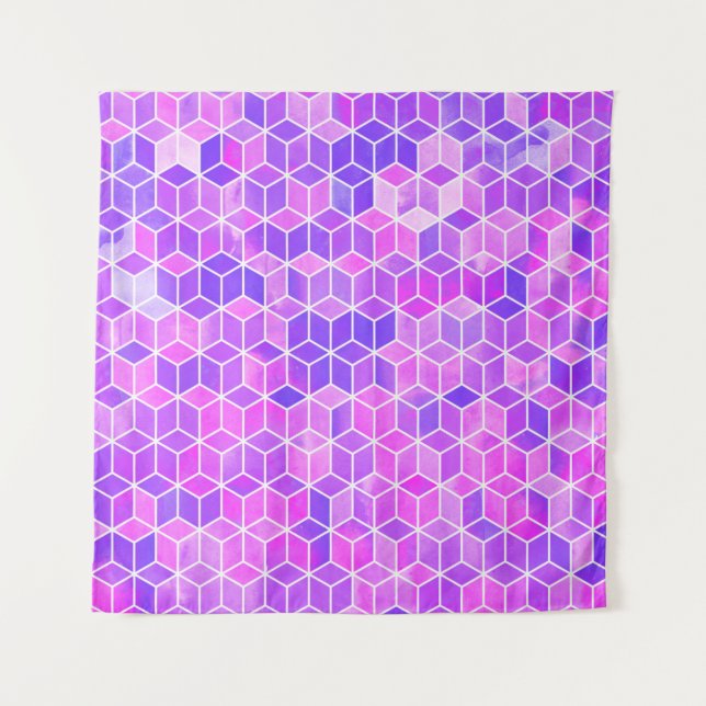 Tenture Motif d'illustration de l'hexagone aquarelle (Devant)