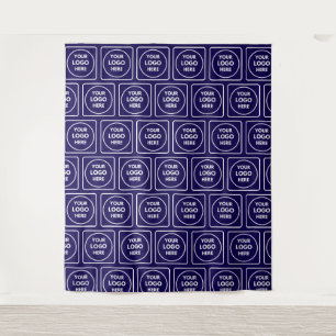Tenture Motif d'image de logo répétitif Marine Bleu Marque