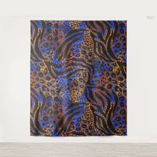 Tenture Motif d'impression Leopard et Zebra
