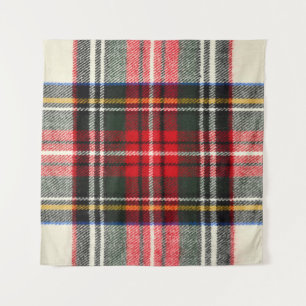 Tenture Motif écossais tartan. Laine rouge et blanche plai
