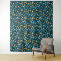 Motif élégant de fleurs jaunes sur feuilles vert f