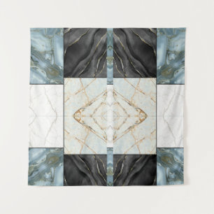 Tenture Motif en marbre noir et blanc d'or