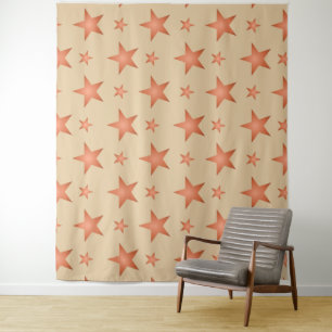 Tenture Motif étoilé en terre cuite orange