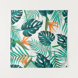 Tenture Motif floral sans couture avec feuilles. dos tropi