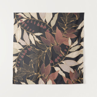 Tenture Motif Floral sans couture avec feuilles sur le dos