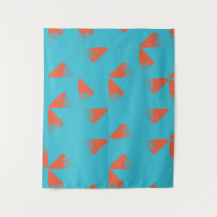 Tenture Motif géométrique bleu, orange, vibrant et tendanc