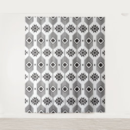 Tenture Motif géométrique ikat noir et blanc