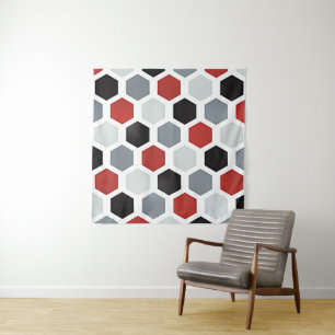 Tenture Motif Hexagon d'Art Moderne