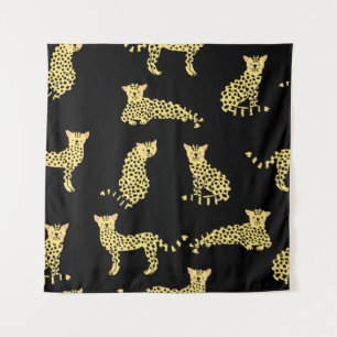 Tenture Motif léopard : Arrière - plan noir Cheetah