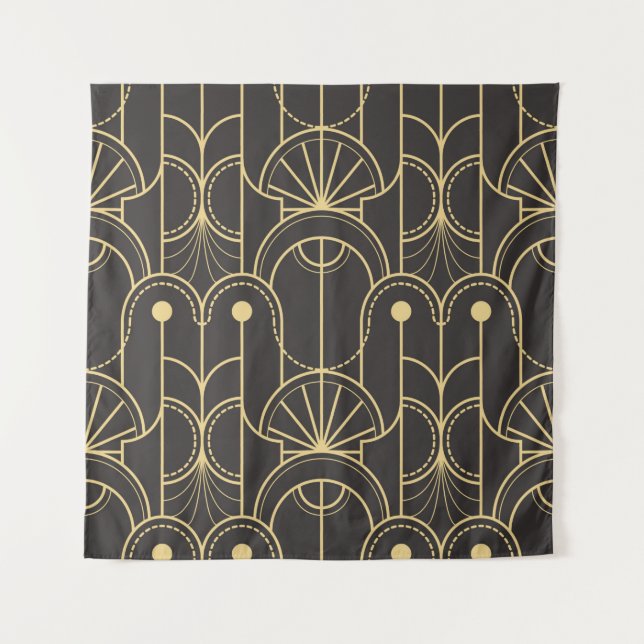 Tenture Motif moderne de carreaux géométriques (Devant)