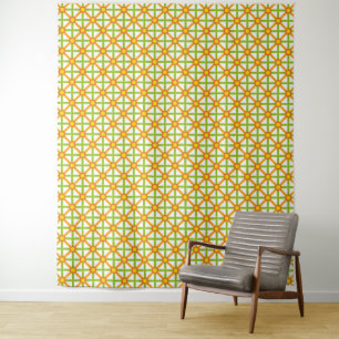 Tenture Motif orange et jaune inspiré par Retro