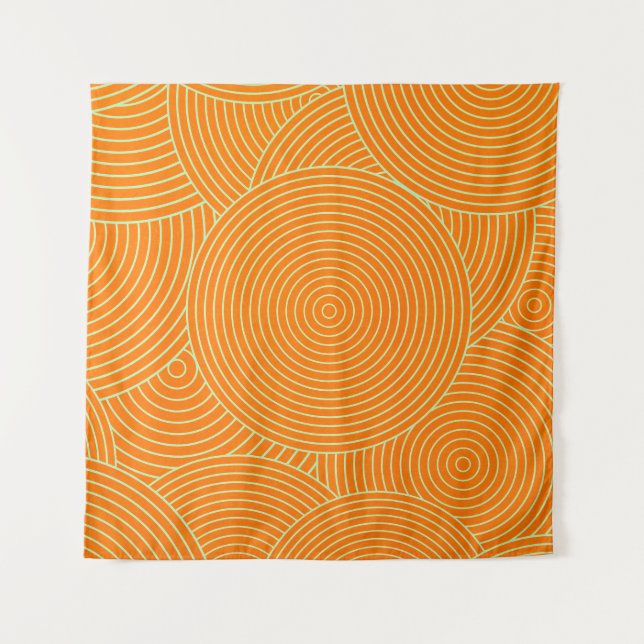 Tenture Motif ornemental sans couture orange (Devant)