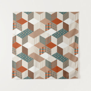 Tenture Motif patchwork sans couture avec des étoiles. fon