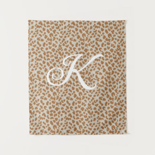 Tenture Motif peau de panthère monogrammé nom lettrage mar