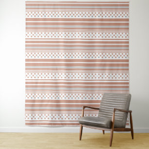 Tenture Motif rayé marron avec étoiles