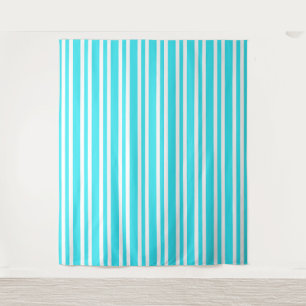 Tenture Motif Rayures Bleu Blanc