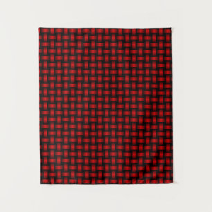 Tenture Motif Red Black Weaver
