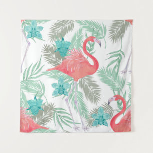 Tenture Motif romantique sans couture avec oiseau flamant