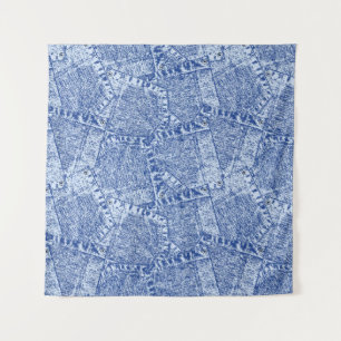 Tenture Motif sans couture Abstrait Denim Pockets 