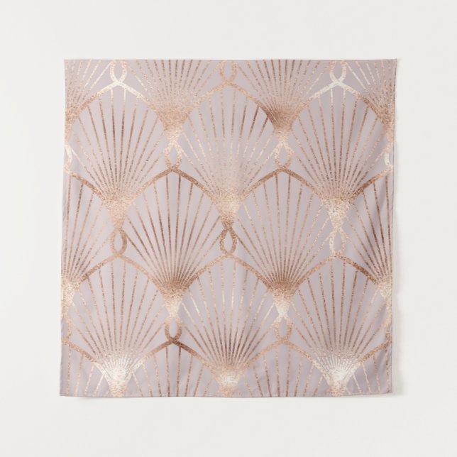 Tenture Motif sans couture aux formes feuille or (Devant)