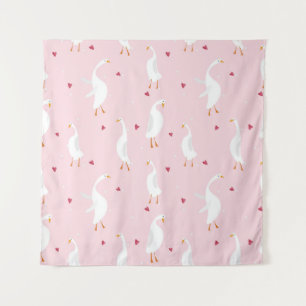 Tenture Motif sans couture avec canard mignon avec coeur s