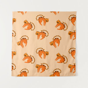 Tenture Motif sans couture avec de mignons tigres de bande