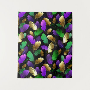 Tenture Motif sans couture avec des plumes de Mardi Gras