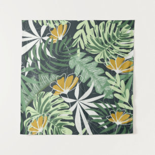 Tenture Motif sans couture avec feuilles tropicaux et fleu