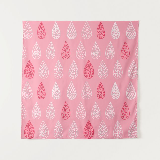 Tenture Motif sans couture avec gouttes d'eau de gribouill (Devant)