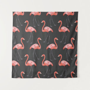 Tenture Motif sans couture avec oiseaux tropicaux et flamm