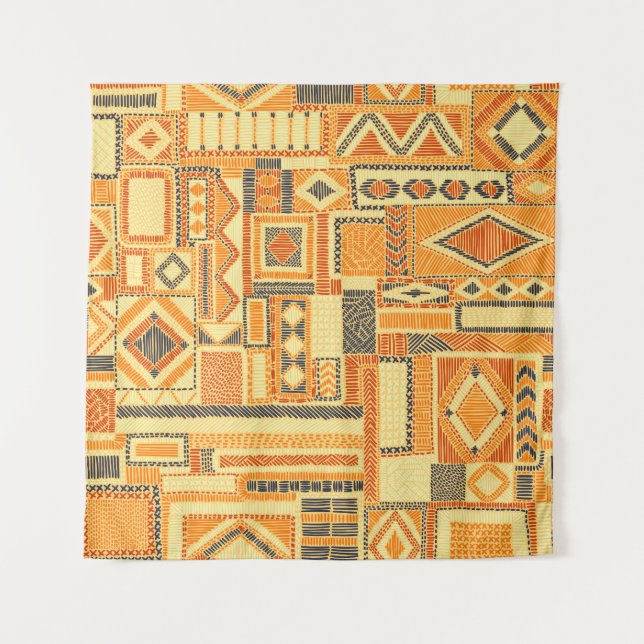 Tenture Motif sans couture brodé Bohème (Devant)