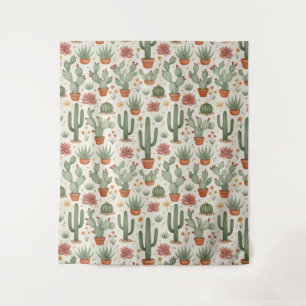 Tenture Motif sans couture de cactus de désert succulent