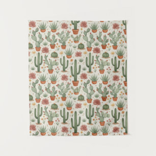 Tenture Motif sans couture de cactus de désert succulent