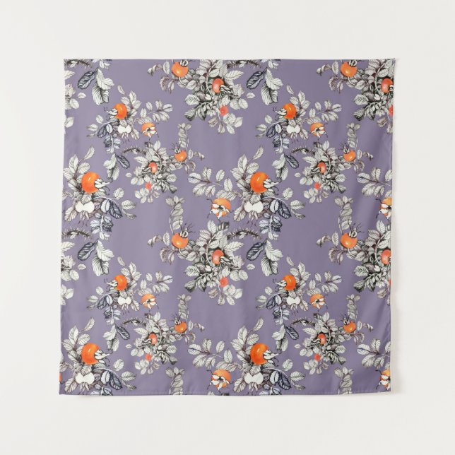 Tenture Motif sans couture dessiné à la main avec branches (Devant)