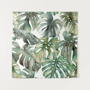 Tenture Motif sans couture grand aquarelle avec mons tropi