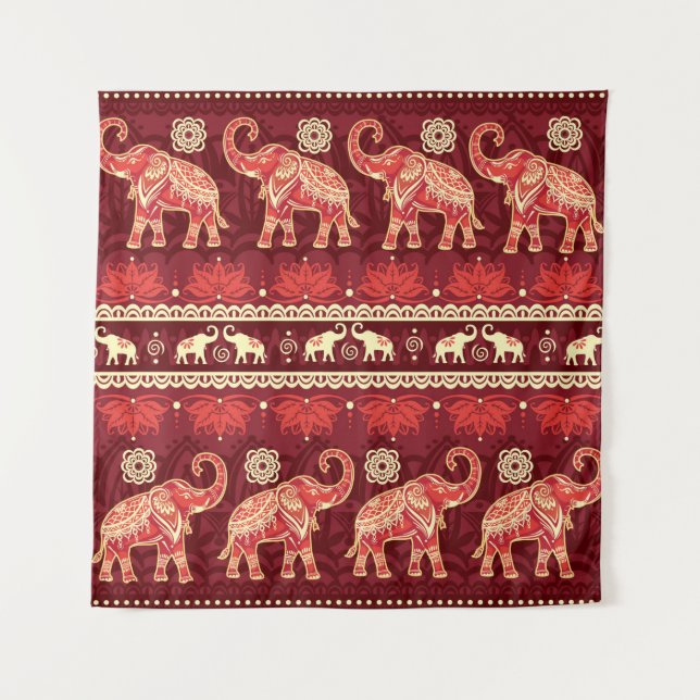Tenture Motif sans joint avec éléphants (Devant)