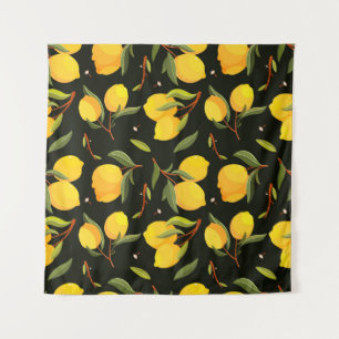 Tenture Motif sans soudure au citron. Illustration de citr