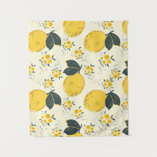 Tenture Motif sans soudure en agrumes avec citron jaune co
