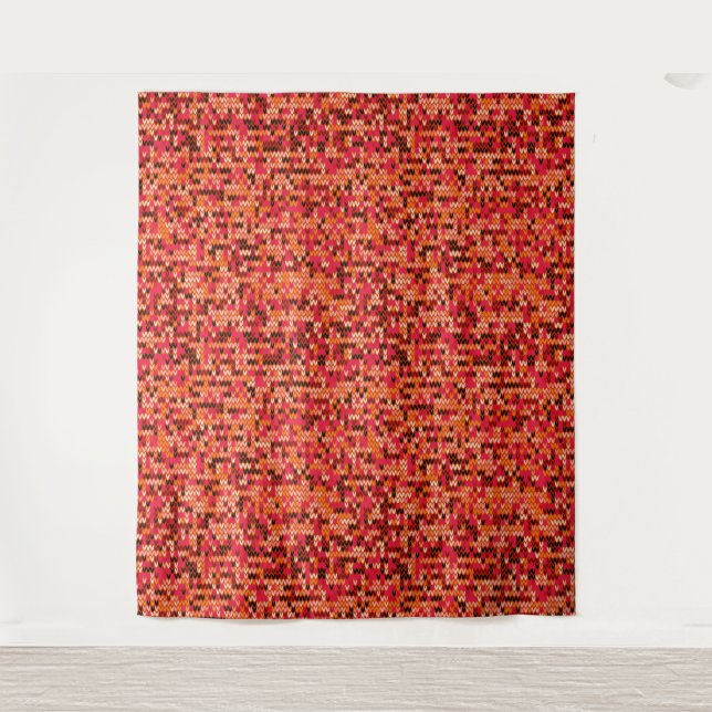 Tenture Motif scandinave abstrait vêtu à l'ombre rouge (Devant)