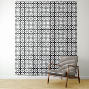 Tenture Motif Shippo noir et blanc classique