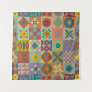 Tenture Motif Talavera. Un patchwork indien. Nom turc