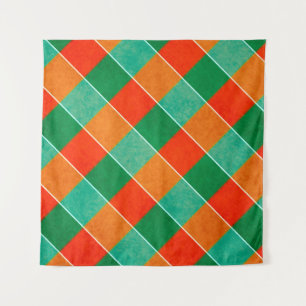 Tenture Motif tartan rouge et vert