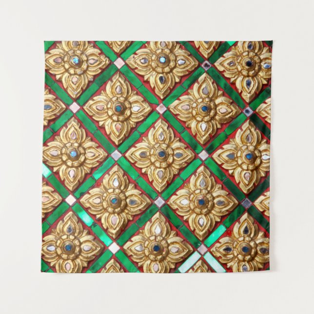 Tenture Motif thaïlandais à l'intérieur du mur de Templeth (Devant)