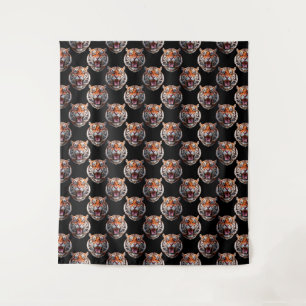 Tenture Motif Tiger - Noir
