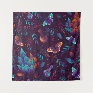 Tenture Motif transparent avec papillon spatial, cristaux,