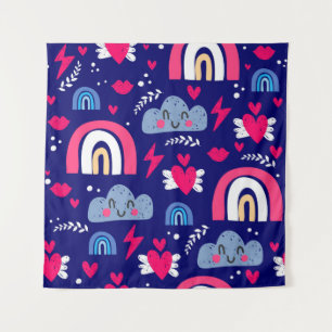 Tenture Motif transparent pour enfants mignon, arc-en-ciel