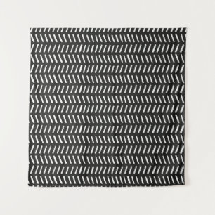 Tenture motif vintage abstrait à rayures horizontales sans